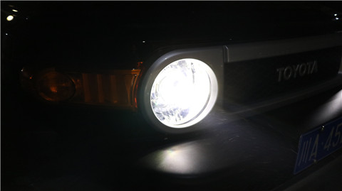 FJ车灯改装LED双光透镜大灯效果展示